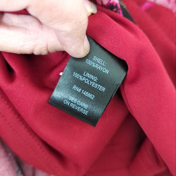 Torrid Womens High Low Floral Skirt Red Pink Size 3 3X Plus Ruffle Midi Summer - Picture 7 of 8